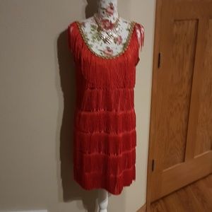 flapper girl red dress